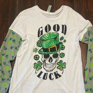 St. Patrick’s Day Skull Long Sleeve Shirt